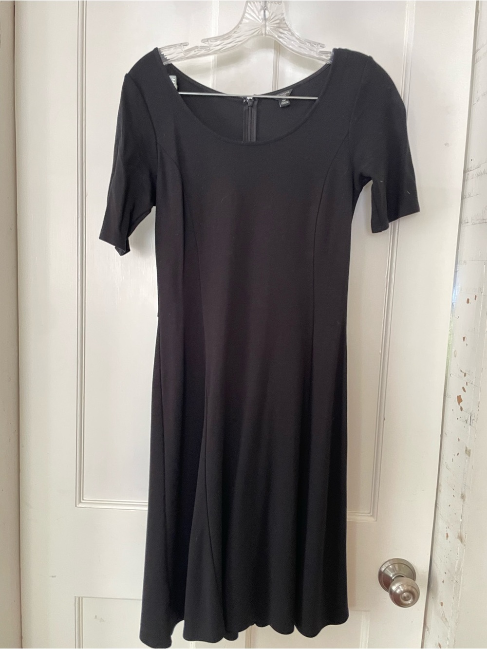 Ann Taylor Black Scoop-Neck Midi Dress